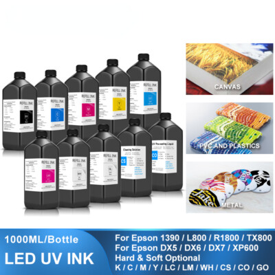 LED UV Ink For DX5 TX800 XP600 Printhead For Epson 1390 L800 L1800 L805 Printer