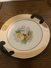 Noritake Handled Dish Peach Luster Tidbit Bonbon Nappy Hand Painted Japan Vtg