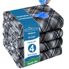 SPRINGSPIRIT Washable Underpads 4 Pack 34 x 36 34x36 inch-4 Pack, Plaid