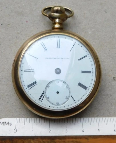 NO RESERVE Elgin SPARES REPAIR Gold Filled Plated Pocket Watch Vintage Antique
