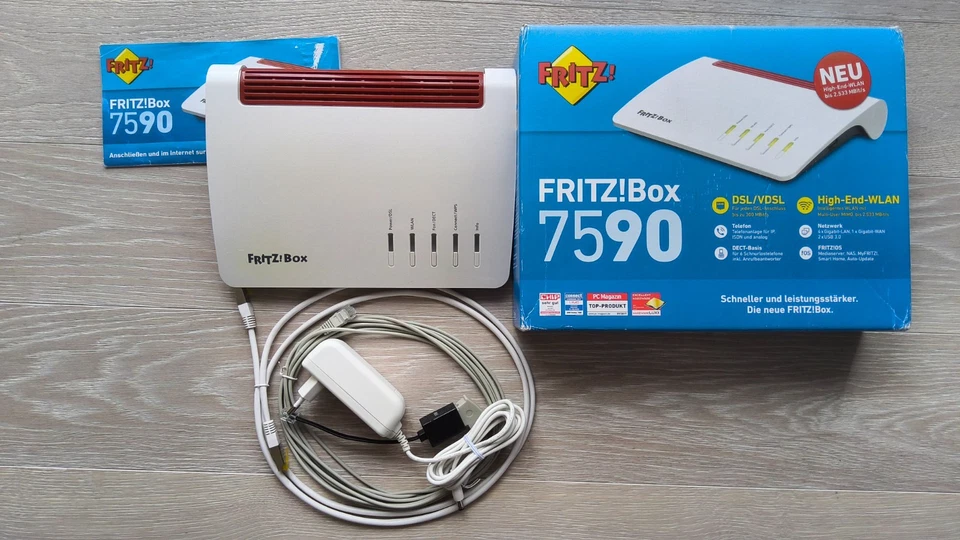 AVM FRITZ!Box 7590 Wireless Router + Modem - Weiss (20002784)