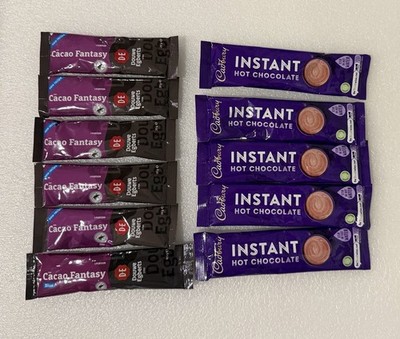 11 Douwe Egberts Cacao Fantasy & Cadbury Instant Hot Chocolate Sticks Sachets