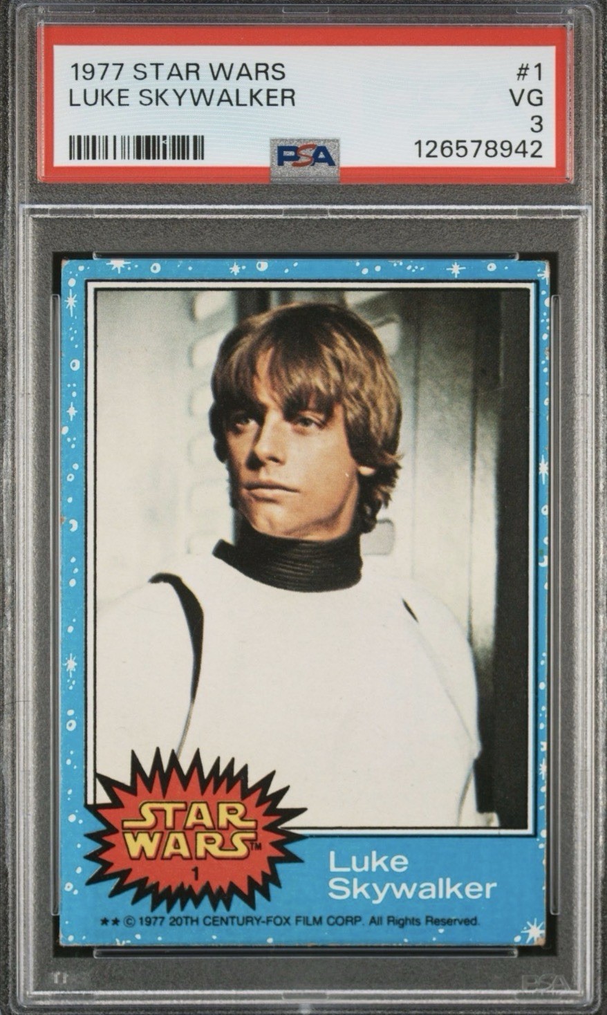 1977 Topps Star Wars Luke Skywalker #1 PSA 3 Rookie Card, Looks Way Better