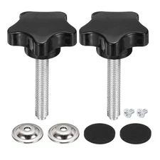 2Pcs Star Knobs, M8 x 50mm Knurled Thumb Screw Knobs 40mm W with Washer&Screw