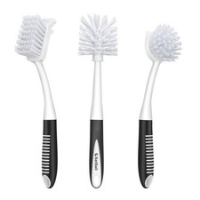 Dish Brush Set of 3 with Bottle Brush, Dish Scrub Brush with Long Handle Deep...