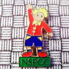 NSPCC Boy Waving Charity Enamel Pin Badge Pristine 25mm x 15mm
