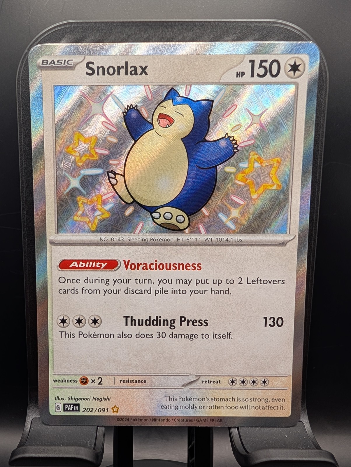 Snorlax 202/091 Shiny Rare Paldean Fates Pokemon NM