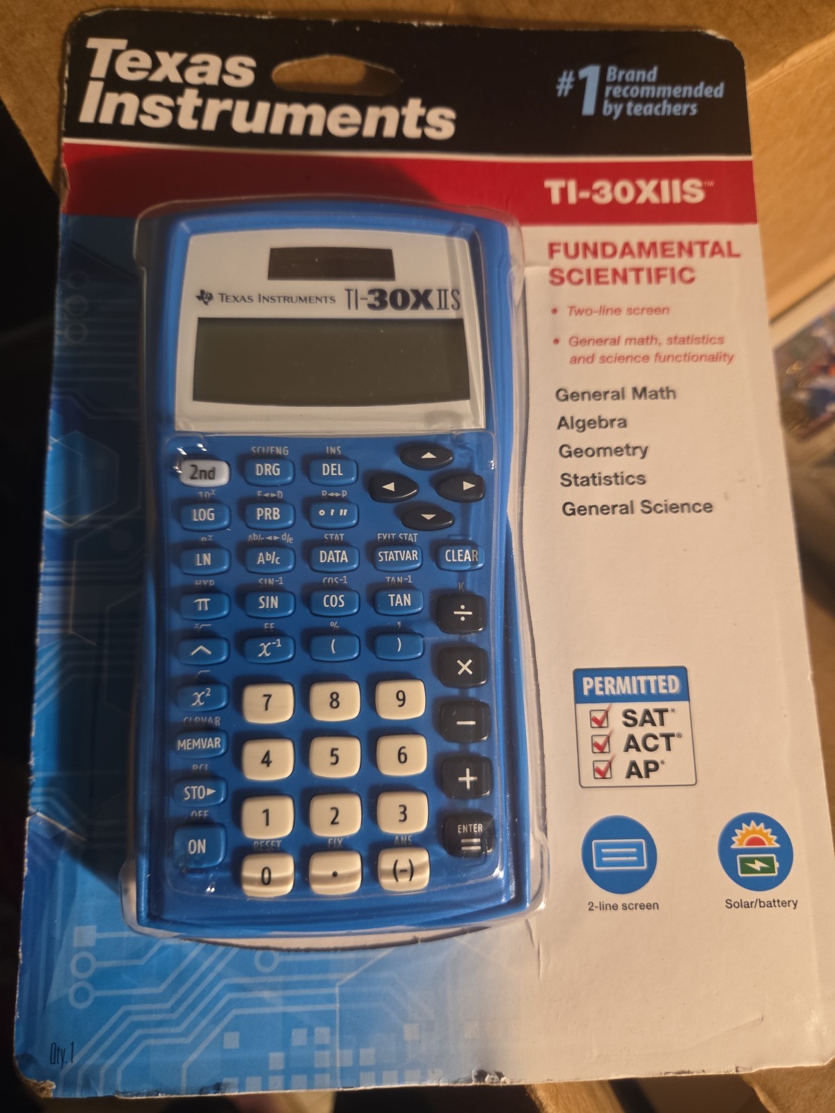 Calculator Texas Instruments TI-30X IIS Scientific Calculator - Blue NEW-image