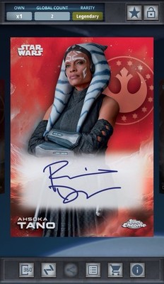 Ahsoka Tano Signature Red 5cc Legendary Star Wars Card Trader