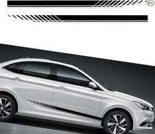 2 PCS Car Side Sports Racing Stripes Stickers, Personalized Car Body Side Stripe