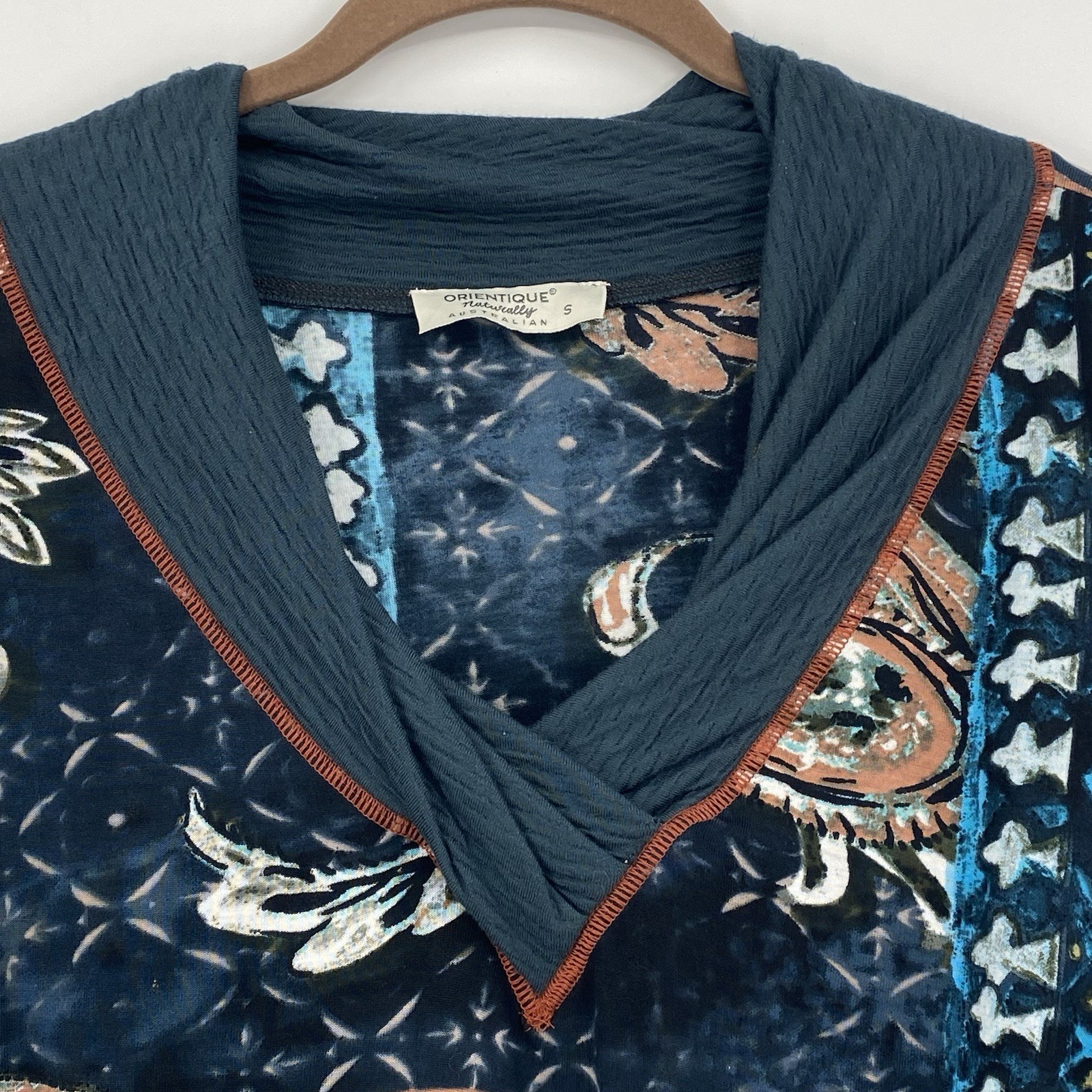 Orientique Naturally Small Patchwork Top Long Sle… - image 9