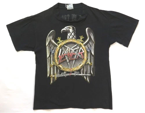 Slayer Vintage T Shirt Touring In The Abyss USA Cities 1990s vintage concert t-shirt, vintage, single stitch, B+ condition