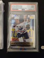 Evan Bouchard Young Guns Speckled Rainbow Psa 9 2018 Rookie Card Oilers