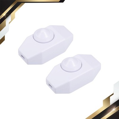 2 x Rotary Cord Switch AC 250V 2A Slide Control Lamp Dimmer 100-Watt White