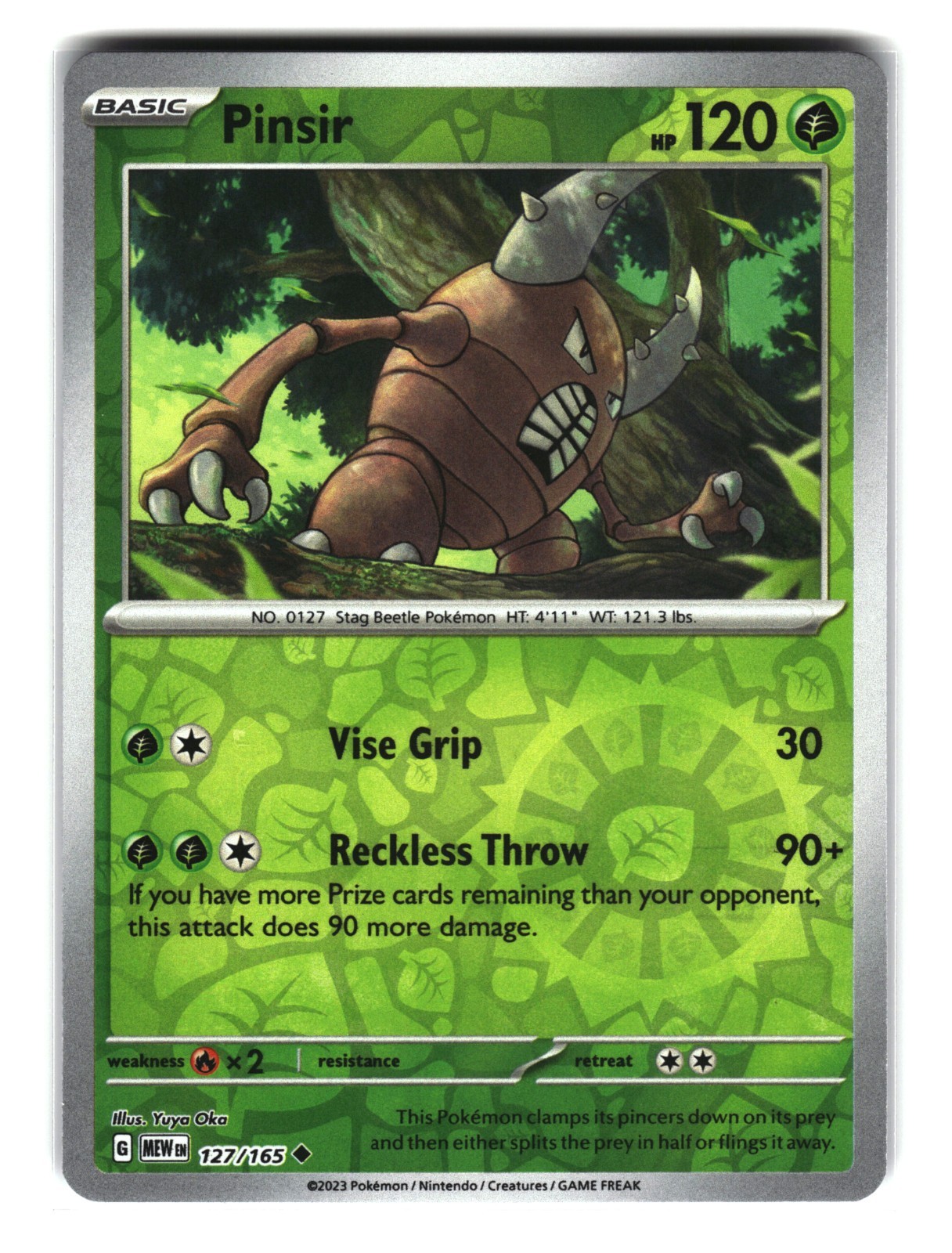 Pinsir 127/165 Reverse Holo Scarlet & Violet 151 Pokemon Card