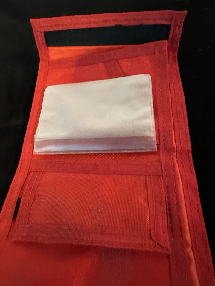 Cleveland Indians Chief Wahoo Canvas Wallet Security Fed sponsor Red - Image 3 of 4