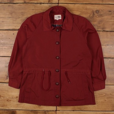 Vintage Sears The Fashion Place Windbreaker Jacke L 80er Kordelzug 18T rot
