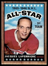 1966-67 Topps All-Star Nice Crisp Jacques Laperriere Montreal Canadiens #122