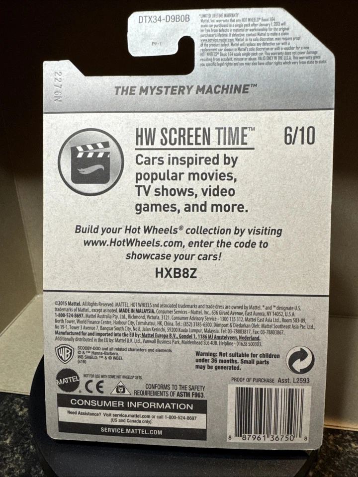 Hot Wheels 2016 HW Screen Time 6/10 Scooby Doo The Mystery Machine 28/365 Foto 4 de 4
