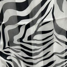 Women Scarf black and silver print 100 Polyester Rectangular 53x12  In 017