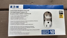 Eaton Standard Duplex Receptacle Tamper Resistant 15A 125V White Pack of 10