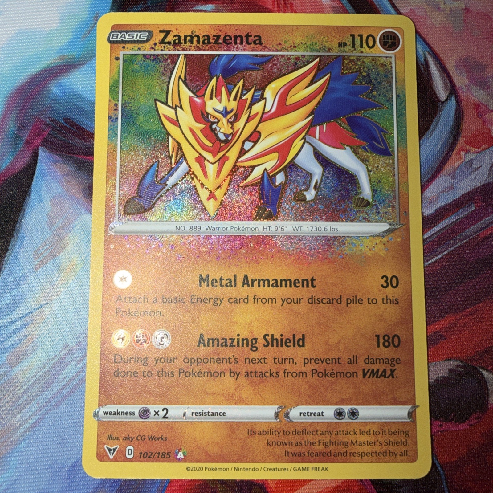 Zamazenta 102/185 Swsh04: Vivid Voltage RARE Holo NM