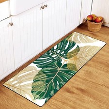 Monstera Rug Tropical Party Decorations Kitchen Rugs Leaf Bath Mat Washable S...