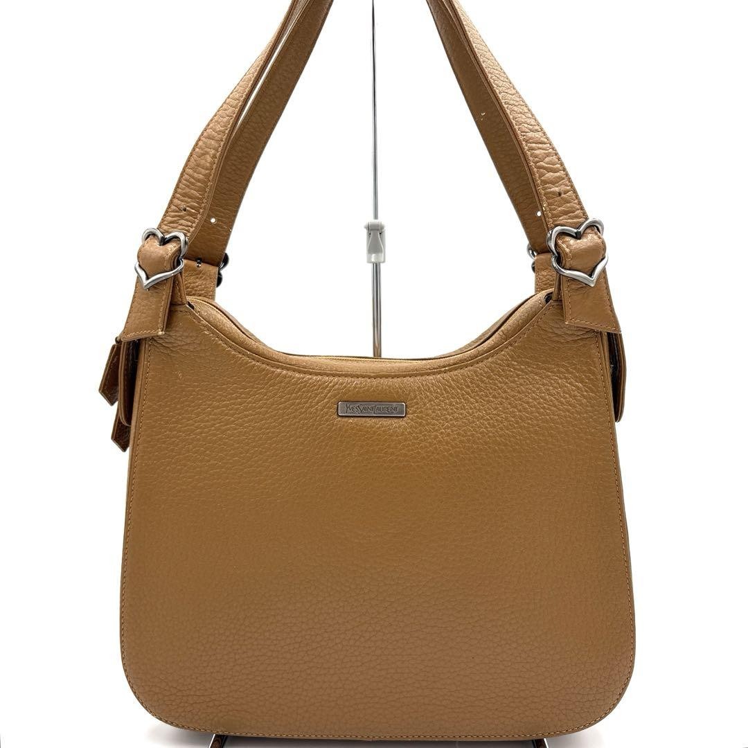 Borsa a mano Yves Saint Laurent in pelle cuore ferramenta cammello