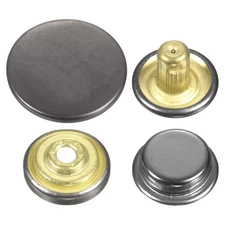 30Set Press-Stud Cap Button 17mm Metal Snap Fastener for Canvas, Gun