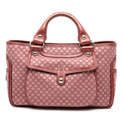Celine Macadam Canvas Boogie Handbag Pre-Loved Bag Pink