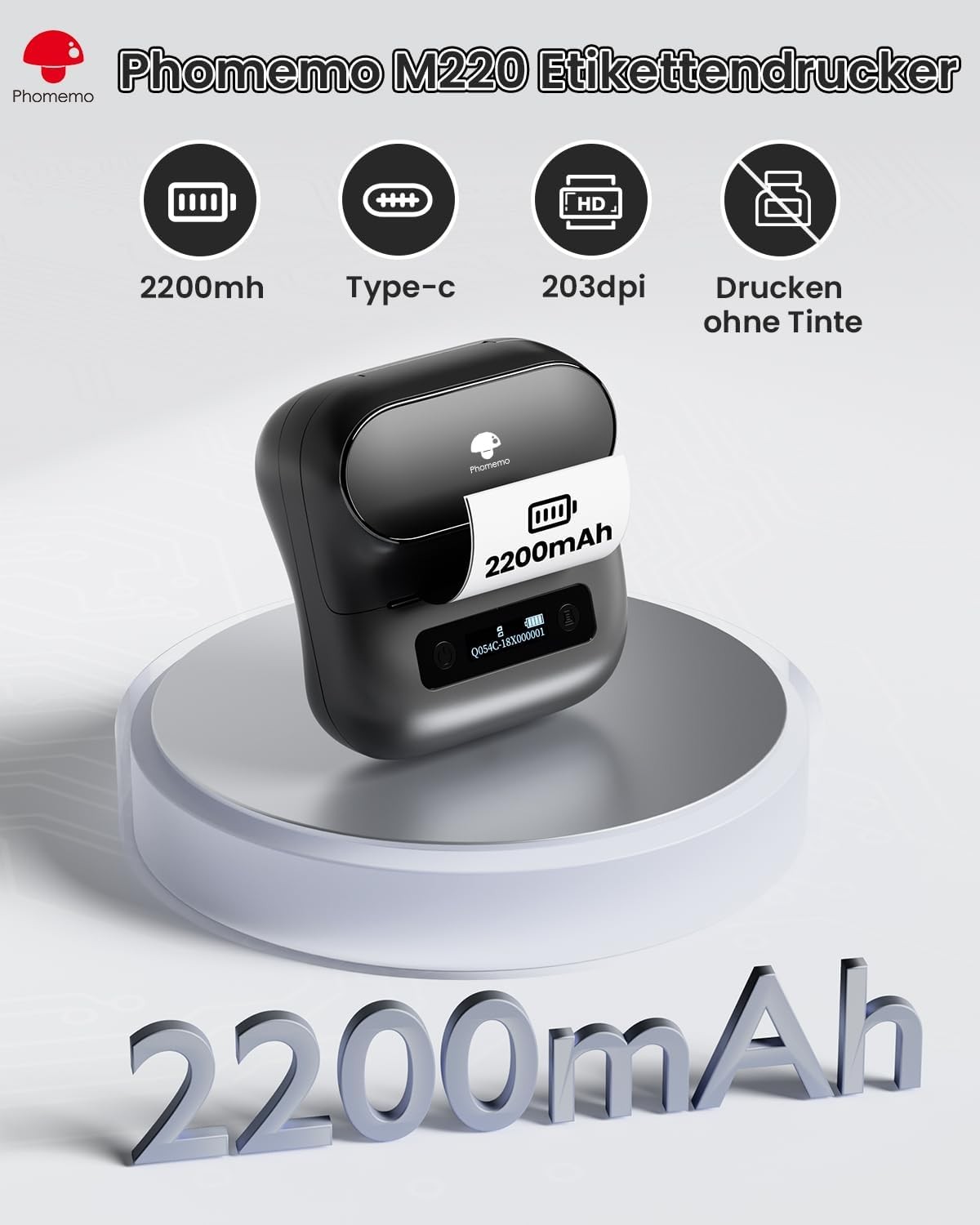 Phomemo M220 Bluetooth Label Maker stampante termica portatile codici a barre or etichette foto 2