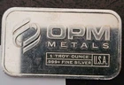 Silver Bar 1 oz .999+ Fine OPM #23 Ohio Precious Metals USA 1 Troy Ounce Silver
