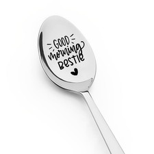 Best friend Bestie Gifts for Women Girls Good Morning Small, Silver 