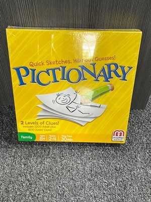 Mattel Pictionary Family Game  2 Levels of clues Adult & Junior Sealed in Box