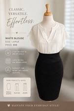 Women s White Solid Blouse V-Neck Short Sleev...