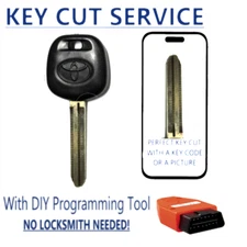 KEY CUT SERVICE + New Toyota / Scion TOY44D Dot Transponder Key Blank
