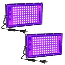 100W LED Black Light 2 Pack, Black Lights for Glow Party, Ultra Thin Black Li...
