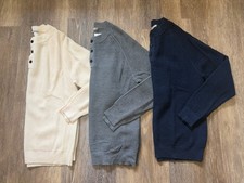 Men s Extra Fine Merino Wool Henley Pullover, Lot Of 3, Size Medium, New