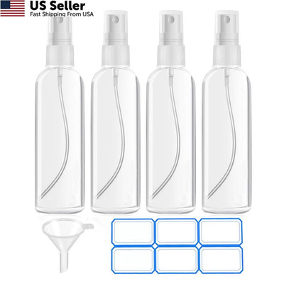 DTDNZKN 4 Pack 3.4 Oz (100ml) TSA Approved Travel Bottles, ounces, Clear