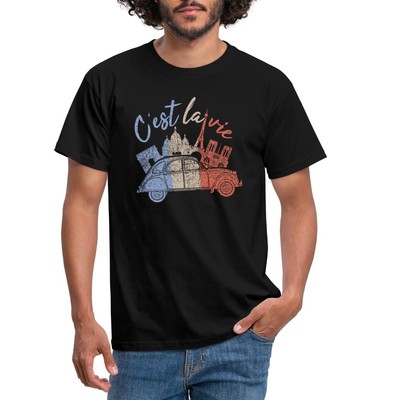 Citroën 2CV Ente C'est La Vie Spruch Männer T-Shirt