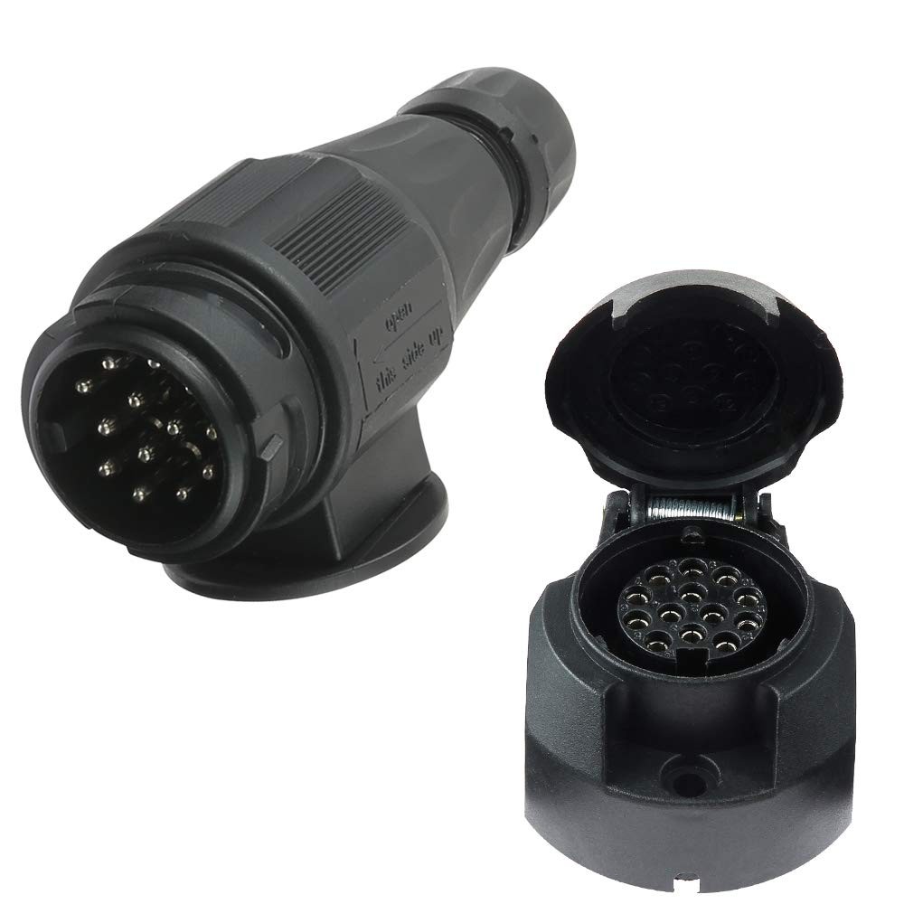 Eacalyc 13 Pin Trailer Socket and Plug 13Pin plastic 13 pin plug socket
