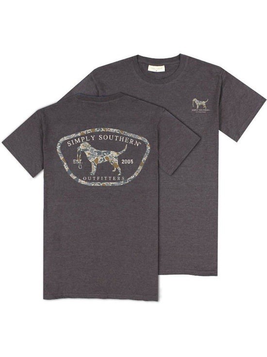 NWT Simply Southern Youth Camo Dog Iron Heather Shirt - YL