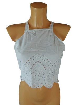 Abercrombie & Fitch Damen Shirt Trägertop S 36 weiß ärmellos Sommer Dress (WM)