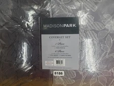 Madison Park Coverlet Set King Cal King 6 Piece Taupe Embroidered Bedding New