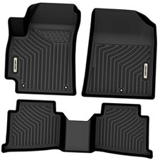 Floor Mats 2 Row Liner Set Black Compatible with 2021 2022 Kia Seltos, All