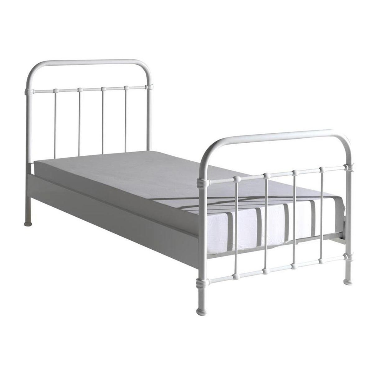 Lit enfant New York blanc 120x200 cm idéal pour chambre d'adolescent style loft