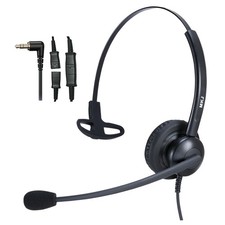 2.5mm Telephone Headset with Microphone Noise Cancelling - Wired Headphones f...
