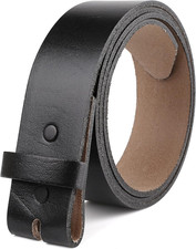 Belt for Buckle Men Snap on Strap Full Grain One Piece Leather No Buckle,1 1/2"