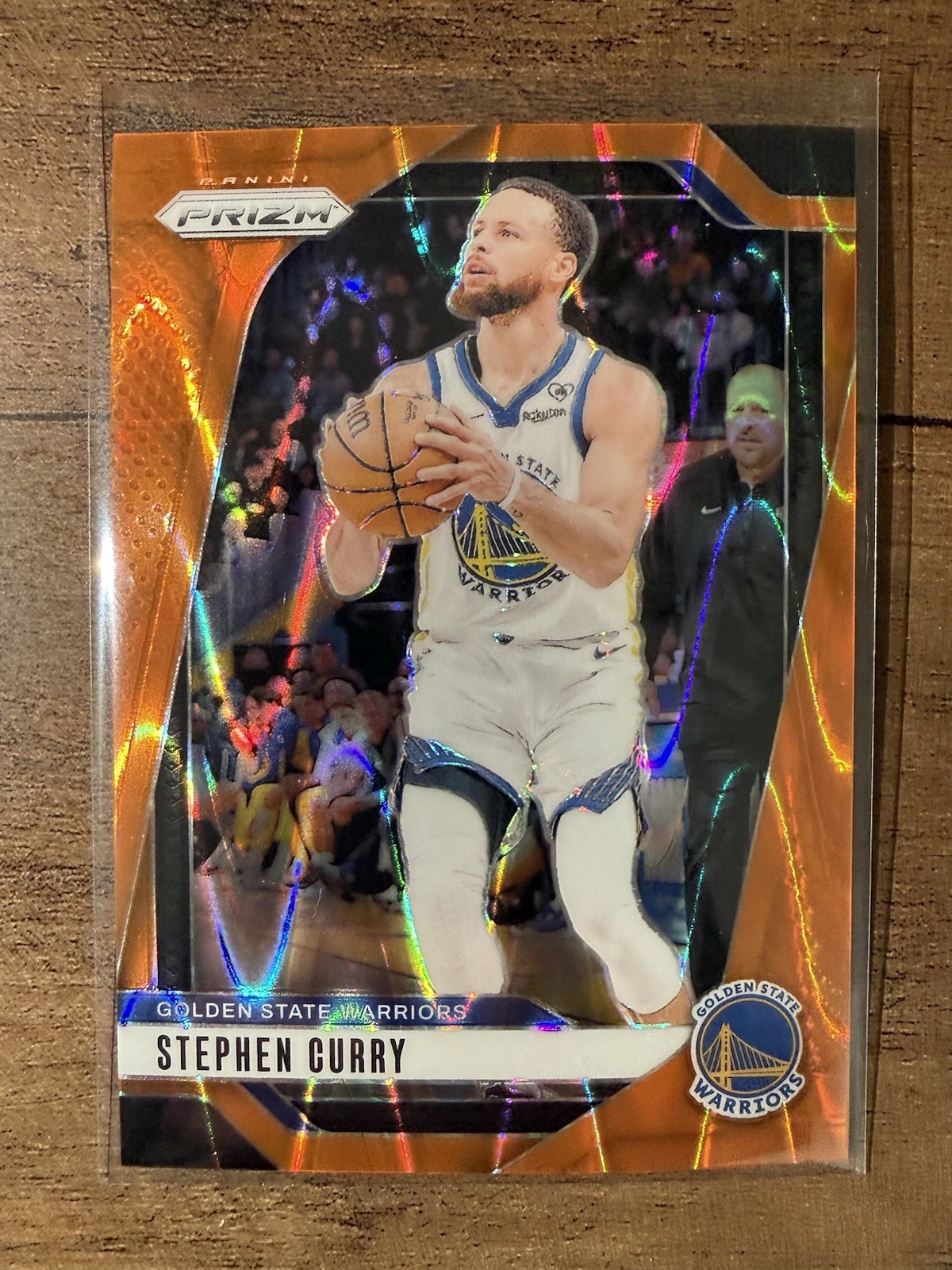 2024-25 Panini Prizm Basketball Stephen Curry #134 Orange Seismic 026/199