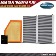 Engine & Active Carbon Cabin Air Filter for BMW 525i 528i xDrive 528xi 530i 545i